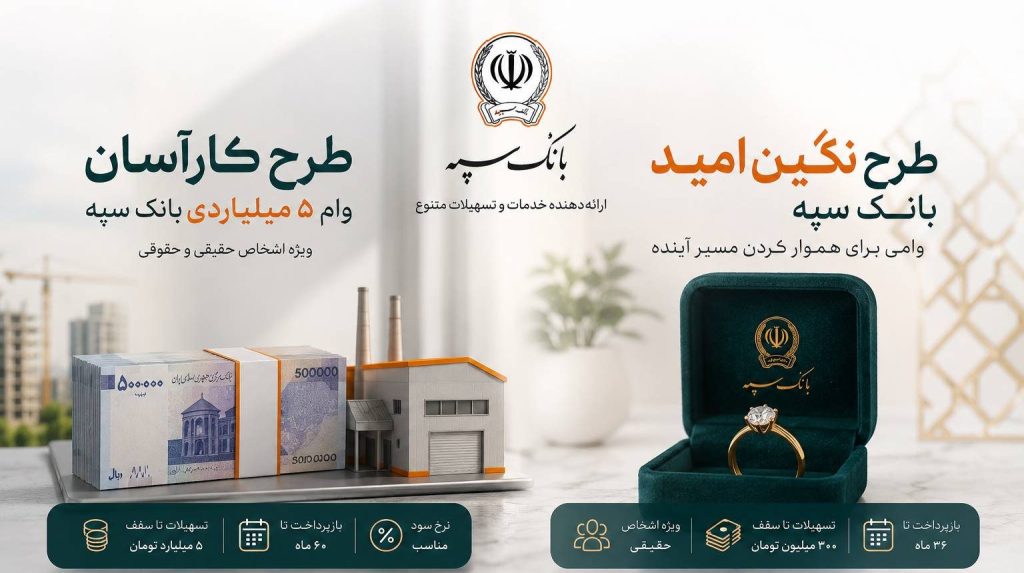 تسهیلات بانکی طرح کارآسان و نگین امید بانک سپه